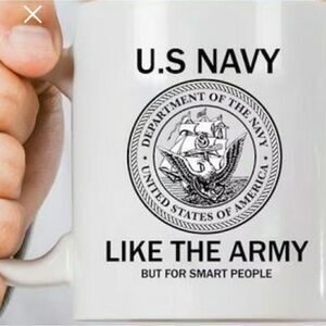 Set Of 4, Coffee Mug, Navy it's like the army only smarter, 15oz